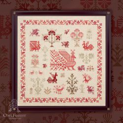0001-ПП-Н-3Bf Набор для вышивания СОВИНЫЙ ЛЕС  "Птичка-пава"