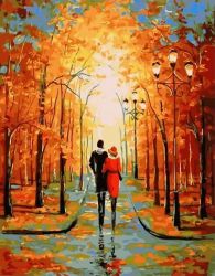 МСА677 Картина по номерам Paintboy "Пара в осеннем парке"
