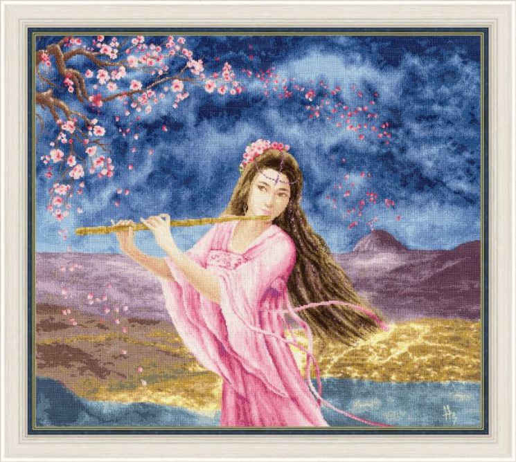 МГ-023 Набор для вышивания Золотое Руно "Девушка с флейтой"