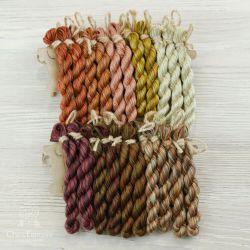 НМул-Кофе-3283 Набор ниток OwlForest для схемы «Кофейный семплер» (DMC) 28 каунт в 3 нити