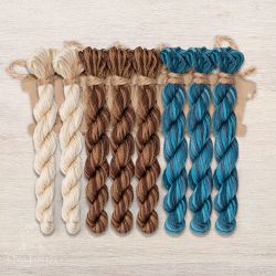 НМул-ИМЦ169-3282-3 Набор ниток OwlForest для схем «Индейские мотивы» (DMC) 3 цвета «Цапля» 28 каунт в 2 нити