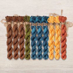 НМул-ИМЦ169-3282-5 Набор ниток OwlForest для схем «Индейские мотивы» (DMC) 5 цветов «Цапля» 28 каунт в 2 нити