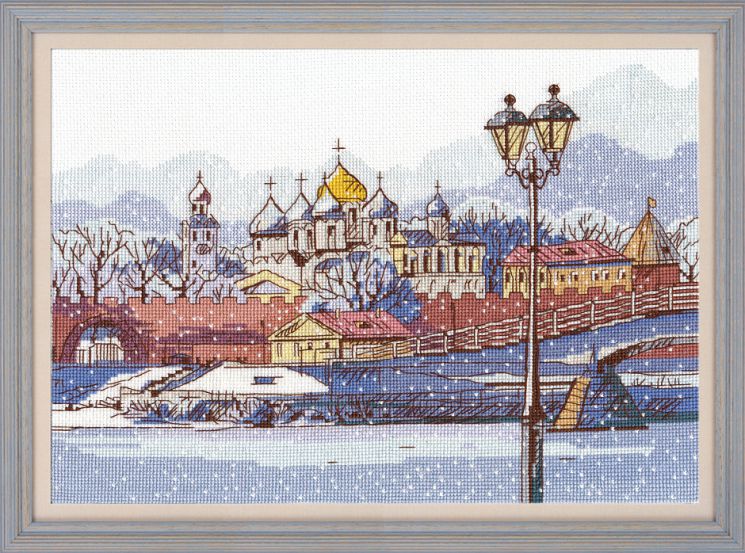 1218 Набор для вышивания ОВЕН "Кремлевская набережная. Великий Новгород"
