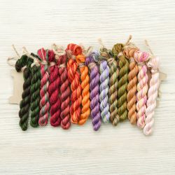 НМул-ОЦ-2322 Набор ниток OwlForest для схемы «Осенние цветы» (ПНК) 32, 36 каунт в 2 нити