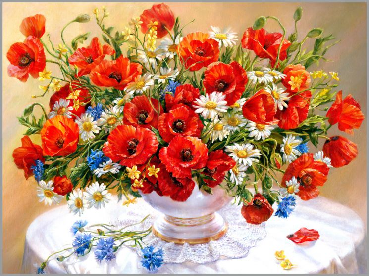 F-443 Алмазная мозаика Милато "Маки"