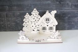 РА-039 Подставка ЗИМНИЙ ЛЕС 29*20*22 см