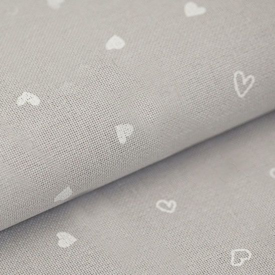 3984/7409 Канва Zweigart Murano Petit Coeur 32 ct (цвет серый в белые сердца/grey printed hearts), 50х35