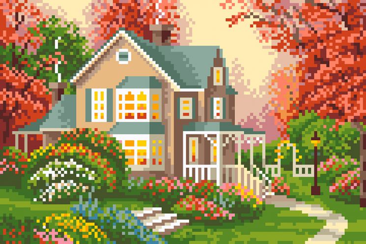 Ag 2310 Алмазная мозаика Гранни "Осенний домик"