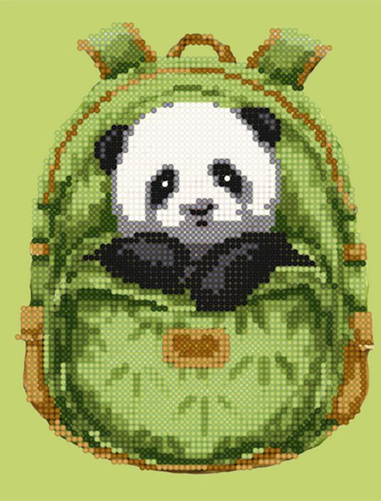 БСА4-026 Алмазная мозаика ТМ Наследие "Панда в рюкзачке"