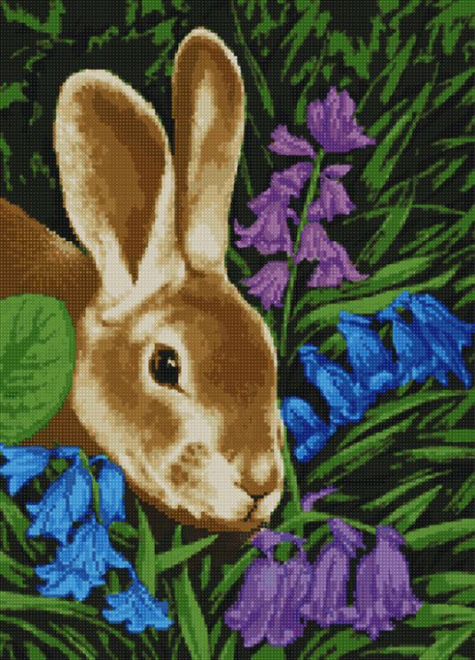 АМА2-027 Алмазная мозаика ТМ Наследие "Кролик в колокольчиках"