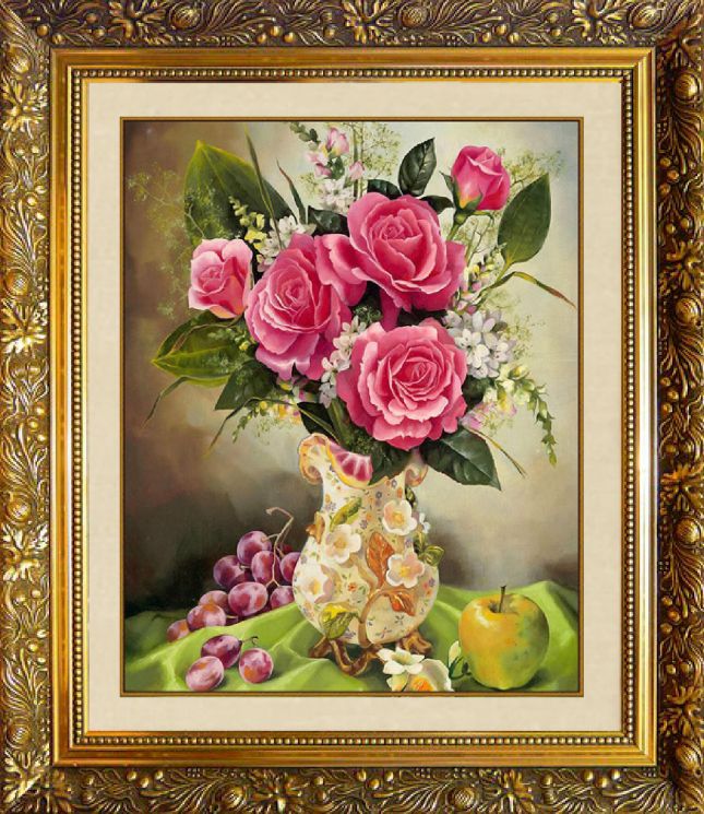 Алмазная мозаика Милато "Натюрморт с розами" F-169 