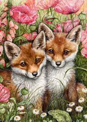 Ag 1041 Алмазная мозаика Гранни "Лисички"