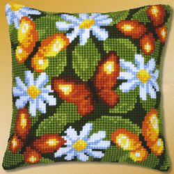 PN-0008503 Подушка "Бабочки и цветы" (Vervaco)