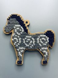  Сами с усами. Набор для вышивания "Пони серый в белое колечко" 7,5х7,5 см, арт. С189-01