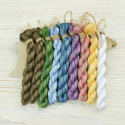 НМул-ПКор-3283 Набор ниток OwlForest для схемы «Пасхальные корзиночки» (DMC) 28 каунт в 3 нити