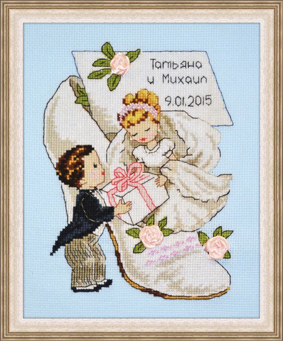 Набор для вышивания крестом ОВЕН "Свадебная метрика 4" 728