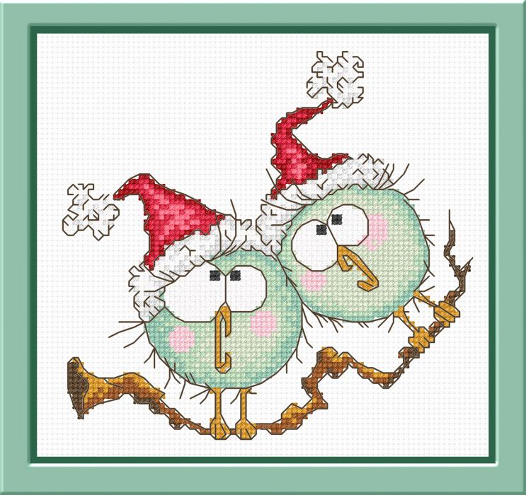 Набор для вышивания крестом ОВЕН "Новогодний дуэт" 822