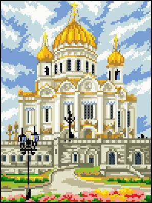 Набор для вышивания крестом ГЕЛИОС "Храм" И-01