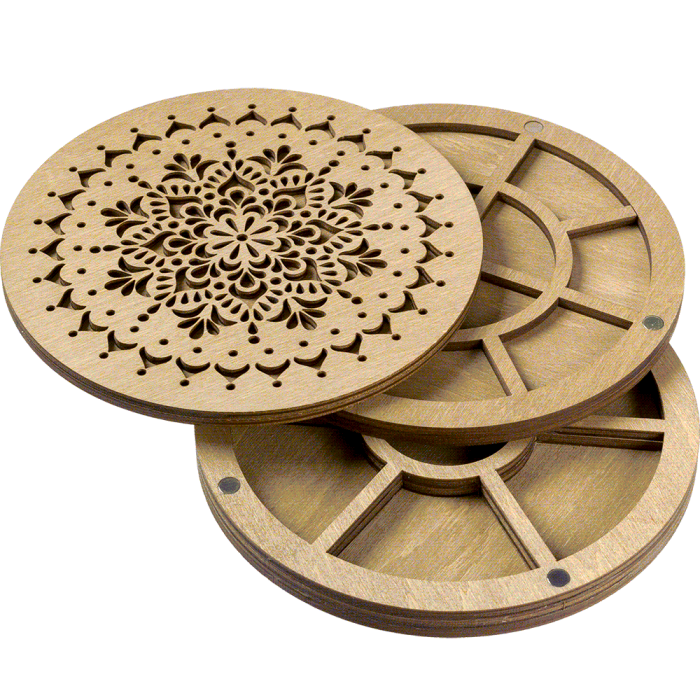 Органайзер для бисера многоярусный  FLZB-081 14*14*2.5см, 19 ячеек