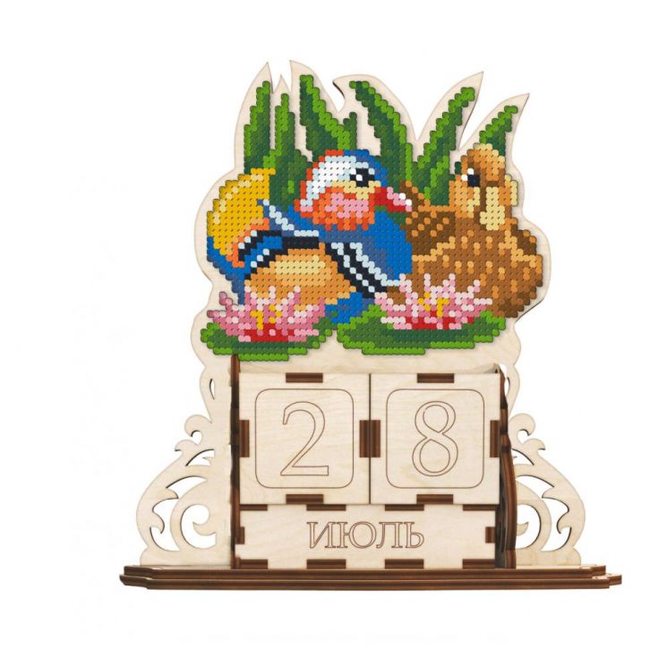 Набор для вышивания WoodStitch "Вечный календарь-7", 16*15*5, KLD-007