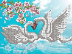 НКБ-008 Набор для вышивания бисером ТМ Наследие "Лебеди"