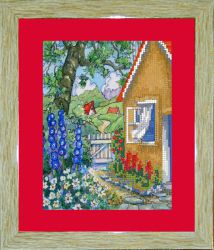 БСА4/рп-033 Алмазная мозаика ТМ Наследие с рамкой и паспарту "Домик 3"