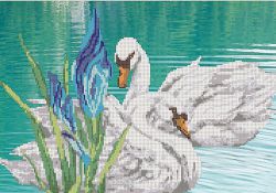 НКБ-027 Набор для вышивания бисером ТМ Наследие "Лебединая пара"