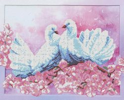 НКБ-028 Набор для вышивания бисером ТМ Наследие "Голуби"