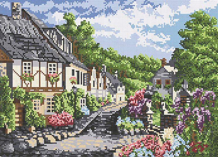 КБ-288 Схема для вышивания бисером ТМ Наследие "Цветущая улочка"