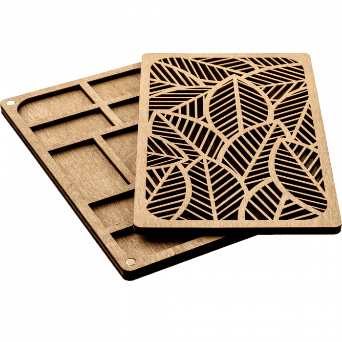 Органайзер для бисера с деревянной крышкой ВОЛШЕБНАЯ  СТРАНА FLZB-049 12*19.5см, 12 ячеек