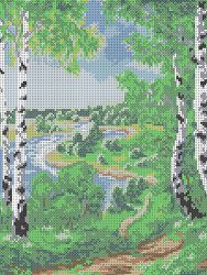 НКБ-036 Набор для вышивания бисером ТМ Наследие "Березы"