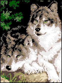 Набор для вышивания крестом ГЕЛИОС "Волки" Ф-08