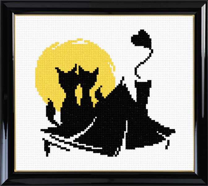 Набор для вышивания крестом ОВЕН "Влюбленные коты №4" 405