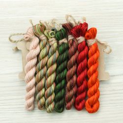 НМул-РяБ-2322 Набор ниток OwlForest для схемы «Рябиновые бусы» (ПНК) 28, 32 каунт в 2 нити