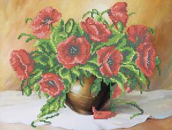 НКБ-043 Набор для вышивания бисером ТМ Наследие "Маковый букет"