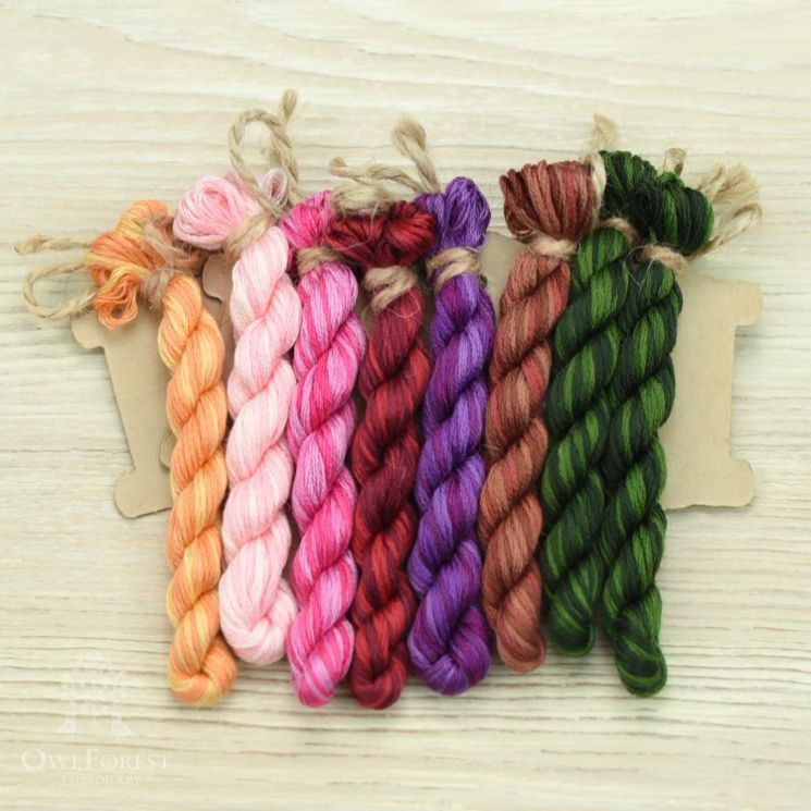 Нмул-зс-3362 Набор ниток OwlForest для схемы «Звонкие стрекозы» (DMC), 36, 32 каунт в 2 нити