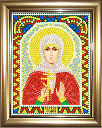 ИМРА5-029 Алмазная мозаика ТМ НАСЛЕДИЕ с рамкой "Святая Лидия"