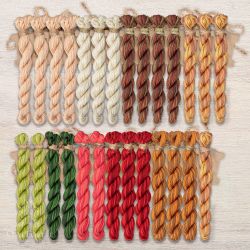 НМул-ПГ124-2283 Набор ниток OwlForest для схемы «Пряничный город» (ПНК) 28 каунт в 3 нити