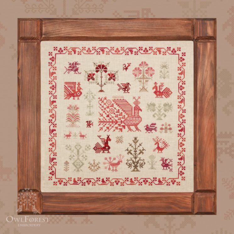 Схема для вышивания Owlforest «Птичка-пава» 0001-ПП-С