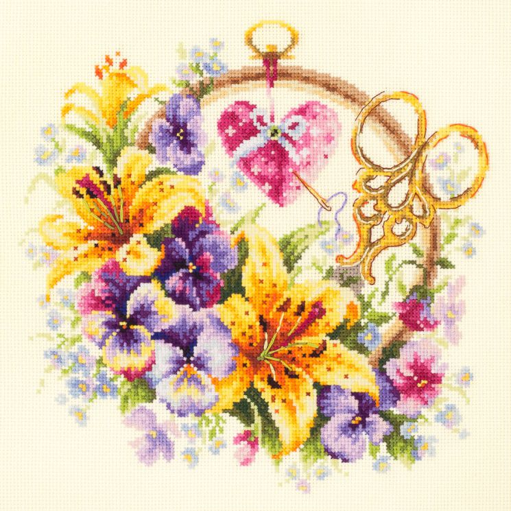 100-121 Набор для вышивания Чудесная игла "Лилии для рукодельницы"