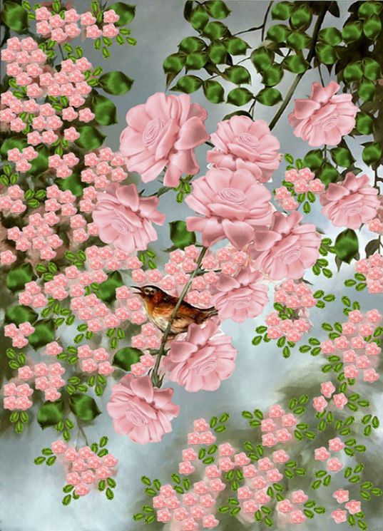 НЛ3-039 Набор для вышивания лентами ТМ Наследие "Розы"