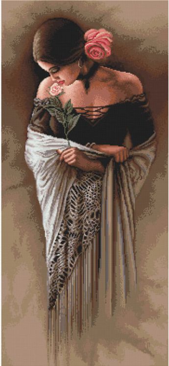 B469 Набор для вышивания Luca-S "Испанка с цветком"