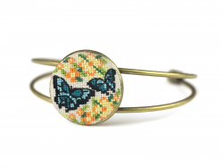 СШ-022 Набор для вышивания Золотое Руно "Браслет "Бабочки №1" (набор в технике микровышивки)