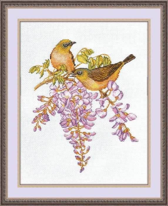 Набор для вышивания крестом ОВЕН "Птички-невелички. Белоглазки" 945