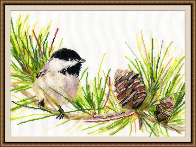 976 Набор для вышивания ОВЕН "Синичка-гаичка"